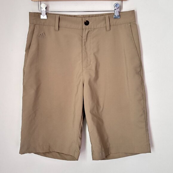 Adidas Men's Beige Neutral Minimalist Bermuda Dress Shorts Size 30 -d60 - Picture 1 of 15